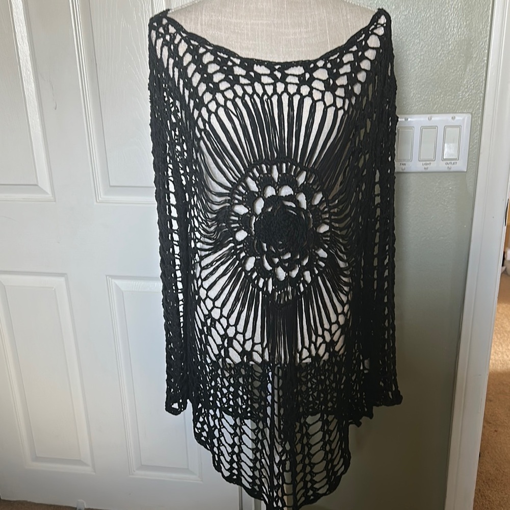 VENUS Black Crochet Swim Coverup
NWOT